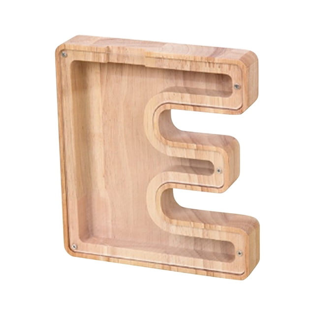 WRKEKC Clearance Personalized Wooden Name Money Box Wooden Deposit Box Twenty Six English Letters