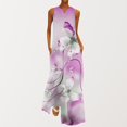 thumbnail image 1 of Robes de Collation des Grades pour Femmes 2023 Robe d'Été pour Femmes Mode Imprimée à Col en V Sans Manches à Enfiler avec Poches Robe de Vacances en Liquidation, 1 of 5