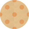 thumbnail image 1 of Ahgly Company Tapis Rond Lavable en Machine Intérieur Transitionnel Orange, 7 Pieds Rond, 1 of 7