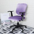 thumbnail image 3 of ORUYROP Housse de Chaise de Bureau Extensible Résistante à l'Eau en Spandex Extensible Jacquard Housse de Chaise d'Ordinateur pour Chaises de Bureau Velours Violet, 3 of 7