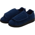 thumbnail image 1 of Silverts Women Extra Extra Wide Easy Closure Slippers, 10, Navy, 1 of 2