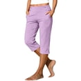 thumbnail image 1 of Timegard Womens Capri Pants Stretch High Waist Button Pull on Work Business Casual Pants for Summer with Pockets, 1 of 8