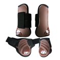 thumbnail image 3 of jinwen 4Pcs Horse Front Rear Hind Leg Boots, Equine Tendon Fetlock Protect Brown M, 3 of 9