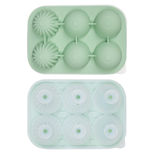 Dvkptbk Ice Cube Mold Silicone Ice Cubes Ice Mould Spherical and Angular Combination Ice Cubes Food Grade Silicone Household Ice Cubes Mould Kitchen Gadgets