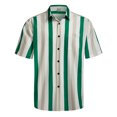 thumbnail image 2 of XDZJLR Men Shirts Casual Short Sleeve Button Down Striped Stylish Summer Beach Tee, 2 of 4