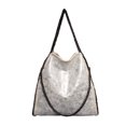 thumbnail image 1 of kurtrusly 1/2/3 Wide Application Convenient And Practical Chain Handbag For Women - Foldable Shoulder Bag Fashion PU Chain Shoulder Bag silvery 1 Pc, 1 of 6
