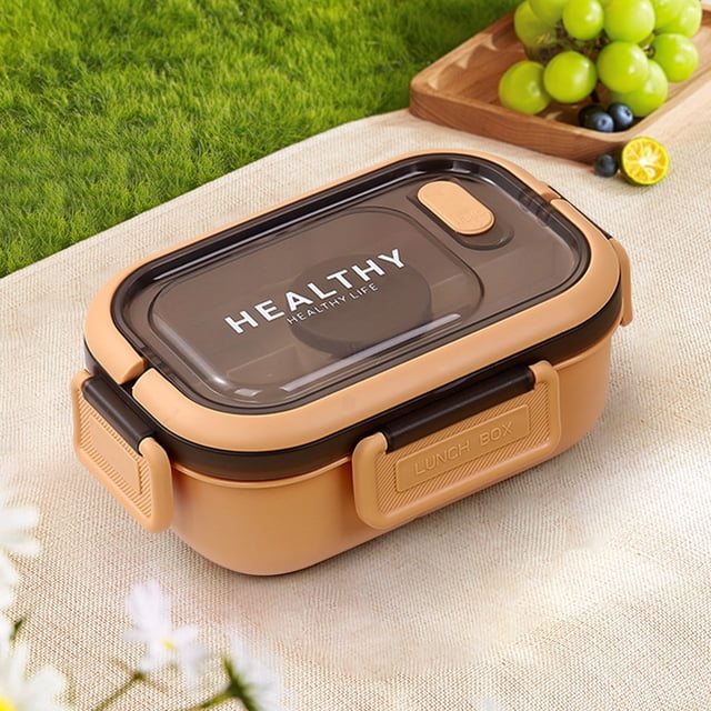 RKSTN Lunch Box Meal Prep Containers Adult Bento Box, Stackable 3-Compartment Lunch Box with Removable Utensil Set and Sealing Strap, Bpa-Free, Food Container Ideal for Meal Prep, Work