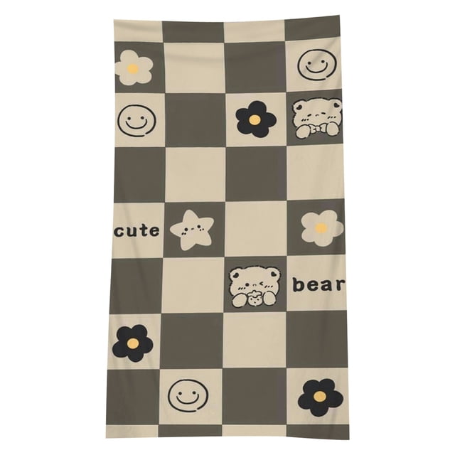 fheaev Fashion Pattern Microfiber Cloth Beach Towel Bath Towel Seaside Sitting Blanket Shawl Sweat Towel