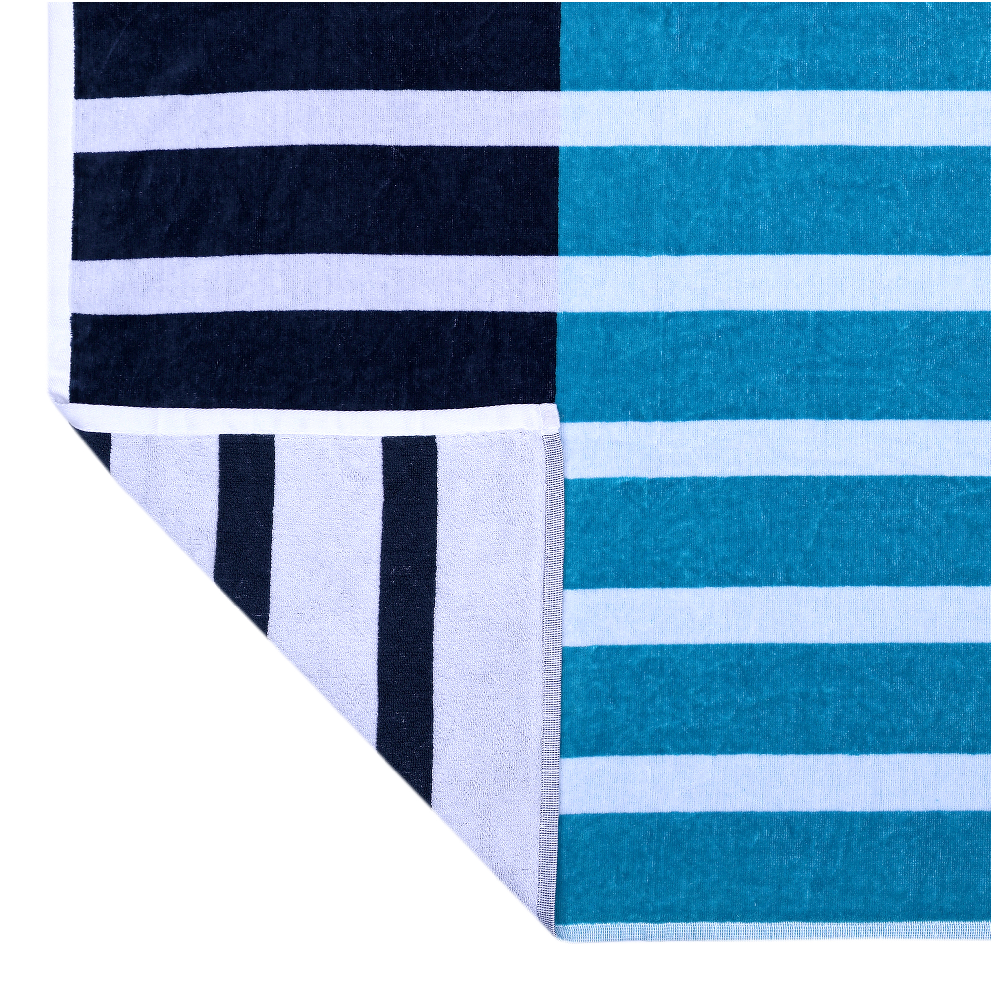 Hometrends Cotton Beach Towel, Multi Stripe Blue, 1 Piece, 40" x 70"