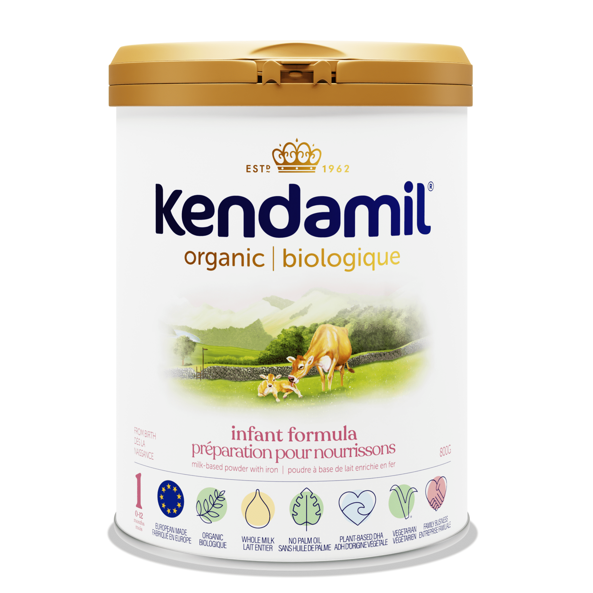 Kendamil Organic 粉ミルク 800g 2缶セット Kendamil Organic Whole Milk Baby Formula Powder, European with