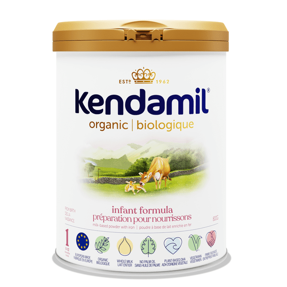 Kendamil Préparation pour nourrissons en poudre biologique, européenne avec HMO, prébiotiques, sans huile de palme ni soja, avec DHA, 800g, 0-12 mois