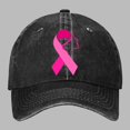 thumbnail image 2 of Casquette de Baseball Imprimée Délavée pour Femmes pour le Mois de Sensibilisation au Cancer du Sein Chapeau de Sport Extérieur, 2 of 6