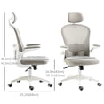 thumbnail image 3 of Vinsetto Mesh Office Chair with 4D Lumbar Support, Adjust Headrest, Grey, 3 of 10