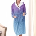 thumbnail image 2 of Erwazi Women Robe Fleece Plush Soft Fuzzy Cozy Warm Lightweight Bathrobe House Long Robe for Women, 2 of 3