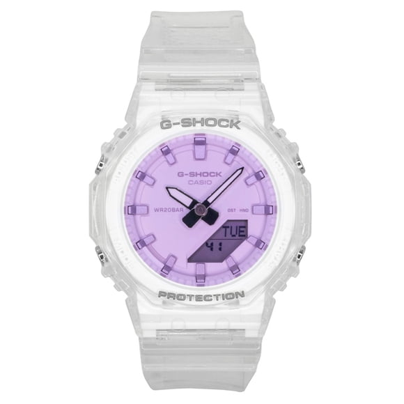 Casio G-Shock Analog Digital Transparent Resin Strap Pink Dial Quartz GMA-P2100SR-7A 200M Women's Watch