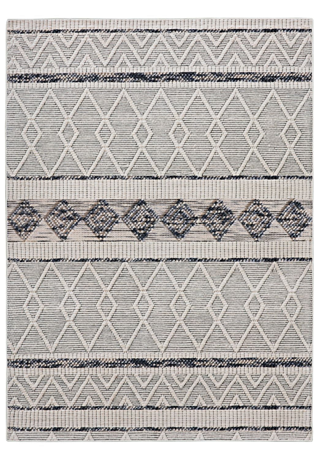 Tapis Mirage Novi crème et gris de 8 pi x 10 pi