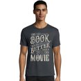 thumbnail image 1 of Hanes Mens Graphic Tee, M, The Book Was Better Than The Movie/Slate Heather, 1 of 3