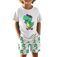 thumbnail image 2 of MIASHUI Ensembles et Ensembles pour Garçons Imprimé Dinosaure T-Shirt à Manches Courtes Col Ras du Cou et Ensemble de Shorts pour Tenue Décontractée Âges 4-12 pour Activités Quotidiennes et de Plein Air, 2 of 3