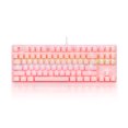 thumbnail image 1 of 87-key Mechanical Keyboard Wired Keyboard RGB Backlit Keyboard Blue Switch/ 26-key Rollover/ Multimedia Combination Keys Pink, 1 of 8
