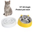 thumbnail image 4 of Cat Bowl,Multifunctional Design Pet Food Bowl with Safety Material Tilted Elevated Cat Bowl Double Bowl Design Anti Slip Raised Cat Food and Water Bowl for Cats Dogs, 4 of 7