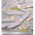 thumbnail image 1 of Soimoi Cotton Cambric Fabric Cycle,Rabbit & Bear Kids Print Sewing Fabric Yard 42 Inch Wide, 1 of 2