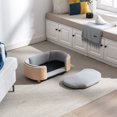 thumbnail image 5 of KOSSMAI Nature Solid Wood Velvet Padding Rocky Natural Wood 27 Inch Long Small Pet Bed Sofa, 5 of 5