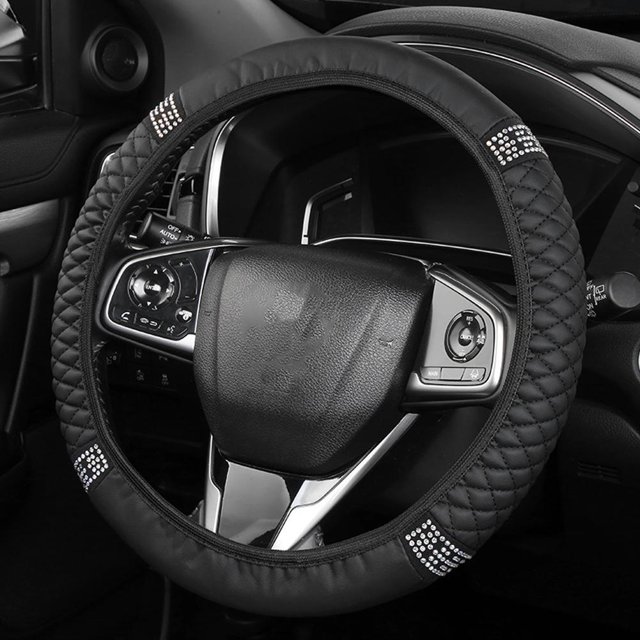 Universal 38 cm Bling Car Steering Wheel Cover Rhinestone Steering-Wheel Cover. R9A1