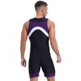 thumbnail image 2 of Sxiwei Men's Sun Protection Jumpsuit Sleeveless Rash Guard Zipper Bodysuit Swimwear Surfing Bathing Purple M, 2 of 7
