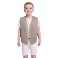 thumbnail image 2 of TOPTIE Kid Volunteer No-Button Child Vest Waistcoat Party Vests 5 Packs-Khaki-M, 2 of 5