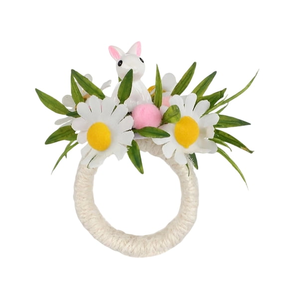 Anneau de Serviette Lapin de Pâques, Anneau de Serviette Décoratif pour les Fêtes, Pince à Serviette en Plastique Réutilisable pour Dresser la Table, Accent Festif pour les Rassemblements Printaniers