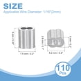 thumbnail image 2 of Uxcell Aluminum Crimping Loop Sleeve, Double Hole Cable Ferrule for Wire Rope 1/16"(2mm), 2 of 7