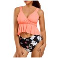 thumbnail image 2 of TIMIFIS Two Piece Tankini Swimsuit for Women High Neck Ruched Tummy Control Top with Bottom Bathing Suits, 2 of 7
