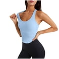 thumbnail image 4 of AherBiu Workout Tank Tops for Women Ribbed Sports Cami Stretchy Slim Yoga Gym Tops with Built in Bra, 4 of 6
