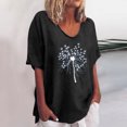 thumbnail image 2 of EQWLJWE Chemises pour Femmes Liquidation T-Shirts pour Femmes Chemises Sexy pour Femmes Col Rond Manches Courtes Hauts Blouse Imprimée Régulière, 2 of 6