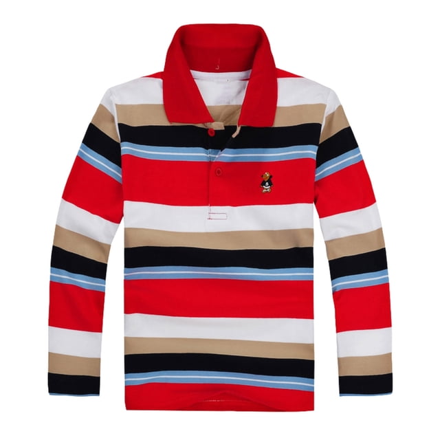 Chandail Polo Garçon Rayures T-Shirt Garçon Chandail de Rugby Manches Courtes Hauts 13-14 Ans Mode Garçon