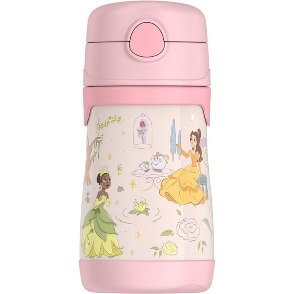Thermos Kids Vacuum Insulated Stainless Steel 10 oz Straw Bottle, Princess