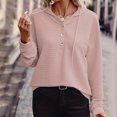 thumbnail image 2 of Pisexur Womens Oversized Sweatshirt Fashion Fall Hoodies Solid Color Button Collar Drawstring Stitching Sweatshirts Hoodies Pullover, 2 of 6