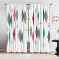thumbnail image 3 of Colorful Geometric Retro Rod Pocket Curtains Window Treatment Set, Middle Century Modern Blackout Curtains 2 Panels Set for Living Room/Bedroom, Dust-Proof Easy to Clean Window Shades-W42xL63in, 3 of 5