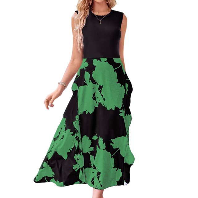 EIMELI Robe Élégante pour Femmes Mode Robe Fendue Irrégulière Décontractée Simple Bord de Mer Vacances