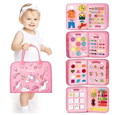 Busy Board Toddlers Sensory Activity - Montessori Toys 1 Year Old Boy Airplane Travel Essentials Kids Ages 1-3 Road Trip Games Quiet Book 2-4 Yr Birthday Gifts Learning Toy