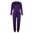 thumbnail image 4 of Yuyuzo Womens Casual Solid Color Set Sweatsuit Pullover Jogger Pants Two Piece Outfit Tracksuits, 4 of 4