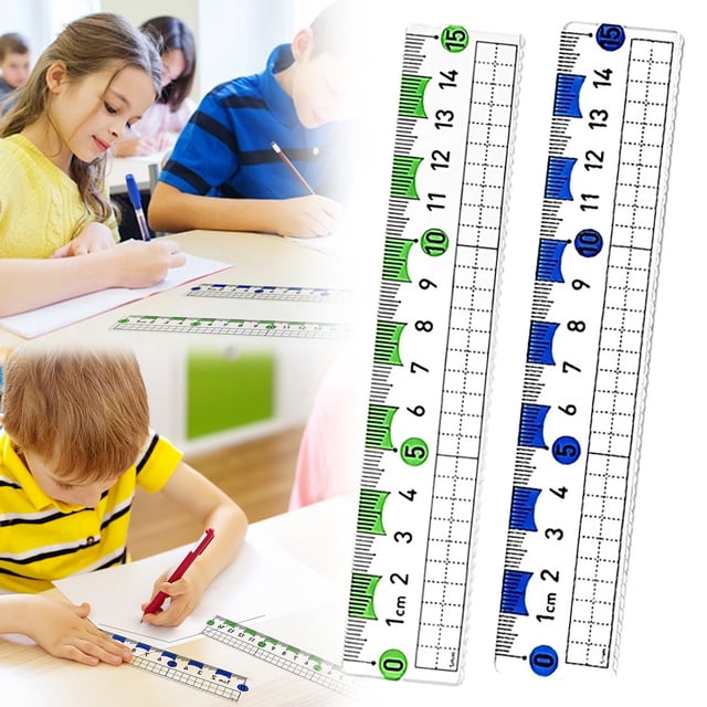 ZTTD Measuring Plastic Flexi 6" Easy Read 15 cm English Metric 150 mm Ruler Converter, Clear Ruler With Clear Scale Measuring Tool Multifunctional Drawing And Marking Ruler (Type5-Random Color)