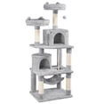 thumbnail image 1 of Yaheetech Multi Level Cat Tree with 2 Condos and 2 Plush Perches, Light Gray, 1 of 7