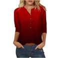 thumbnail image 2 of Hauts d'Été pour Femmes 2023 Mode Féminine Manches Trois-Quarts Col Rond Rétro Imprimé de Pâques Blouse Ample Bohemian T-Shirt Grande Taille pour Femmes, 2 of 5
