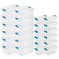 thumbnail image 1 of Sterilite Bac de Rangement Transparent Moyen, Lot de 12, et Grand Bac de Rangement, Lot de 12, 1 of 12