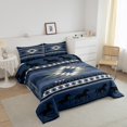 thumbnail image 3 of Erosebridal Blue Aztec Bedding Twin Comforter Set,Boho Horse Down Comforter,Geometric Triangle Decor,Reversible,Lightweight,2pcs, 3 of 7