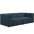 thumbnail image 1 of Modway Mingle Fabric Outdoor Patio Furniture Loveseat, Blue, 1 of 5