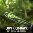 thumbnail image 4 of Greenworks PRO 80V 18-Inch Chainsaw + Blower, 2.0 AH Battery and Charger Included, 4 of 11