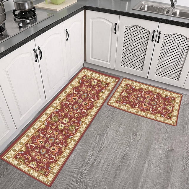 Dvkptbk Kitchen Floor Mats Two Piece Non Slip Kitchen Floor Mats Treadmill Rug Set Doormat Boho Doormat Rubber Rug Indoor Floor Mats Home Decoration