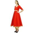 thumbnail image 2 of Bimba Kurti Anarkali pour Femmes avec Bordure Dorée Robe Vêtements Indiens Kurta pour Dames, 2 of 6